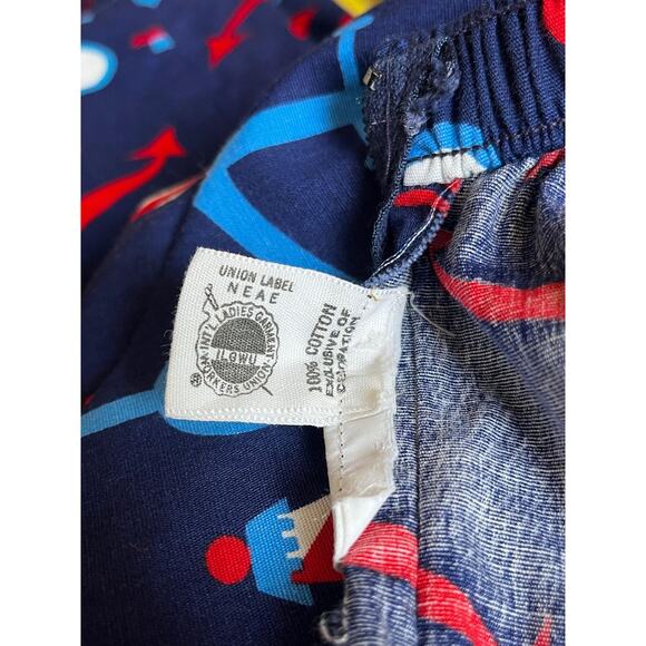 Vintage 60s Nautical Anchor Print Maxi Skirt | 1960s Red Blue Lighthouse A‑Line - Picture 8 of 8